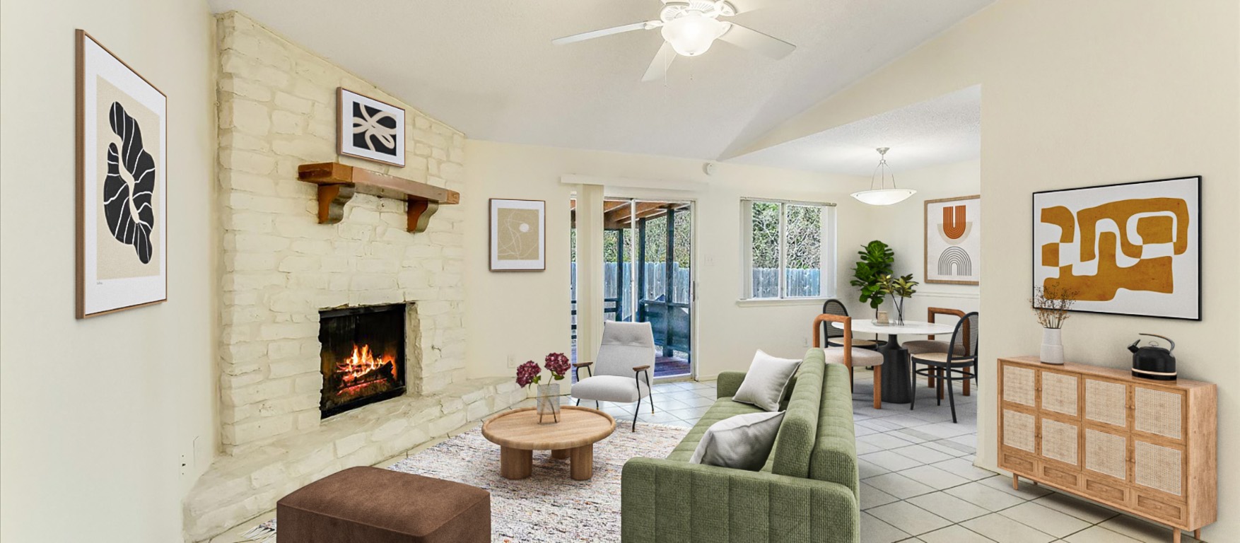 3908 Holt Drive Austin, TX 78749 - Photo 3 of 21 a living room with furniture and fireplace