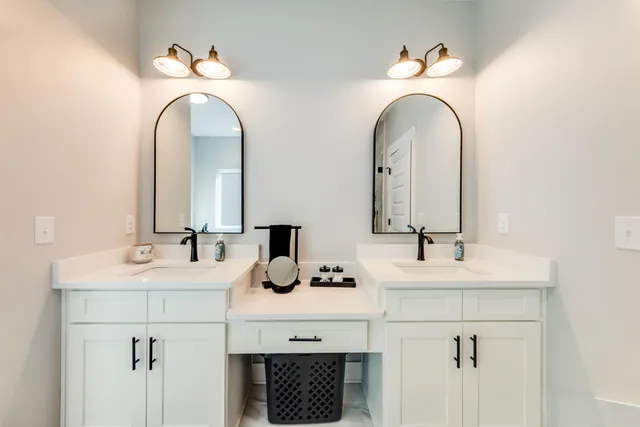 a bedroom with a bed and furniture