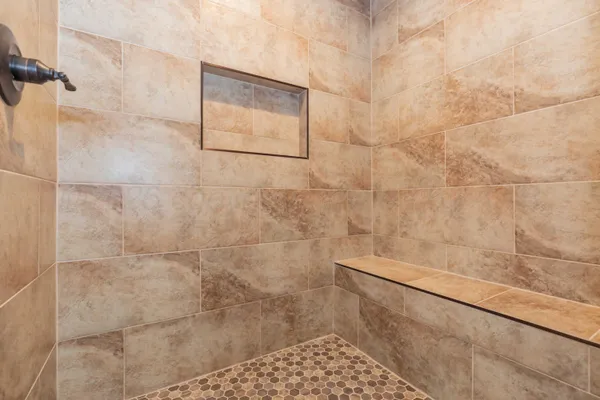 a bathroom with a shower