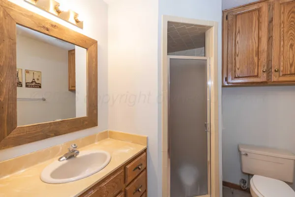 a bathroom with a sink toilet and vanity
