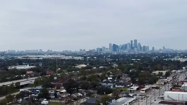 an aerial view of a city