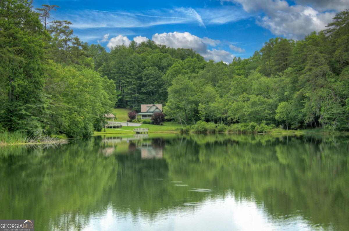 Lot 141 Fox Ridge, Unit 141 Blairsville, GA 30512 - Photo 23 of 31 a view of a lake with a yard and large trees