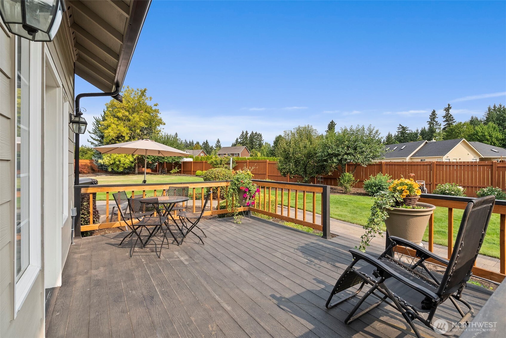 9609 346th Street South Roy, WA 98580 - Photo 28 of 31 a view of a balcony with chairs
