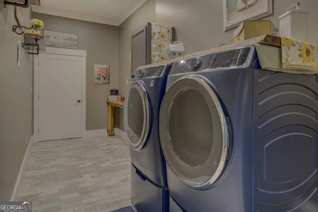 a view of a chairs and table in the patio