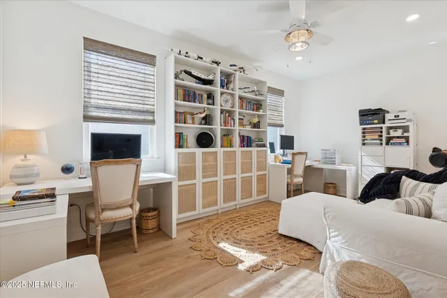 a view of entryway with wooden floor