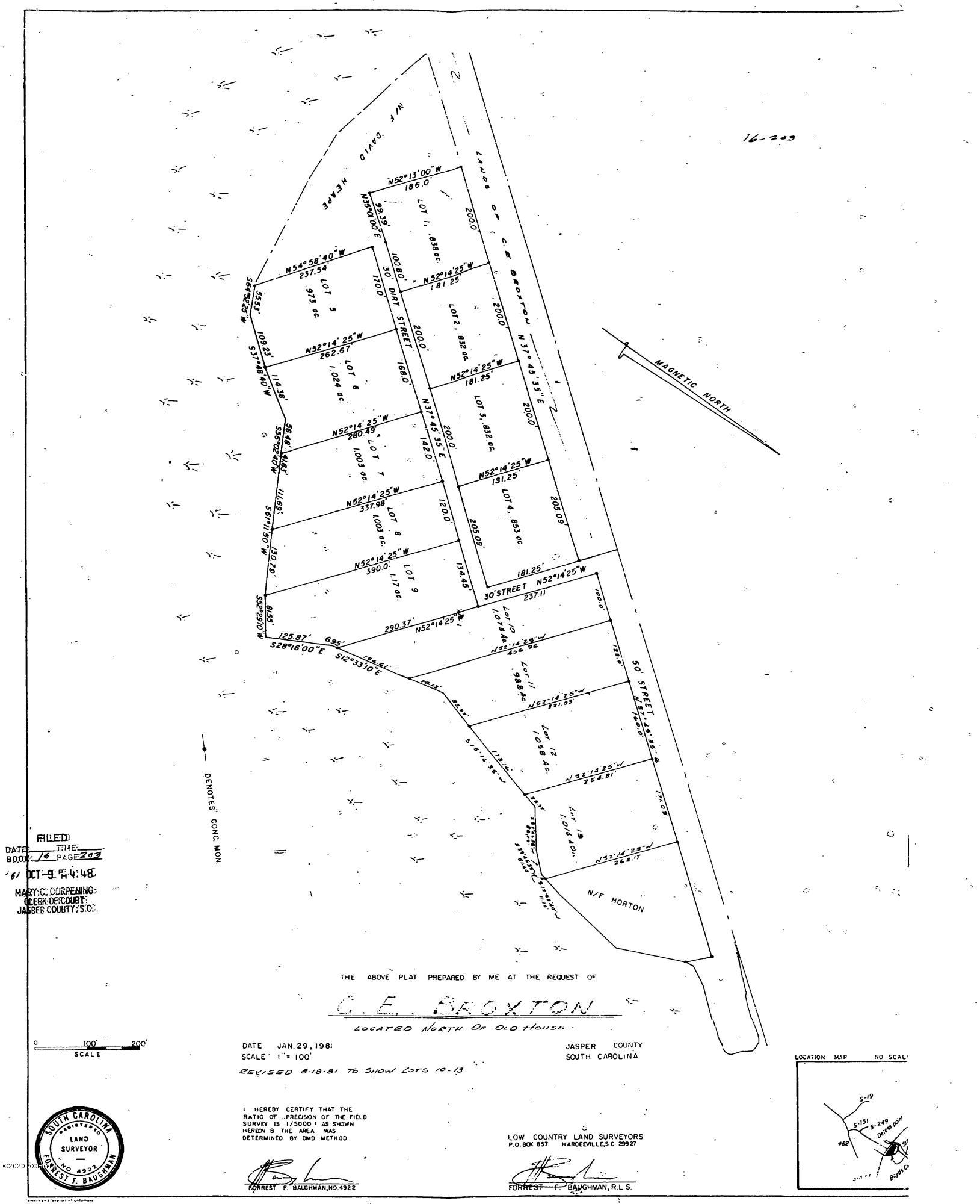 1801 Deloss Point Road Ridgeland, SC 29936 - Photo 36 of 36 Plat Jordan Lot 7 Deloss Point JPG