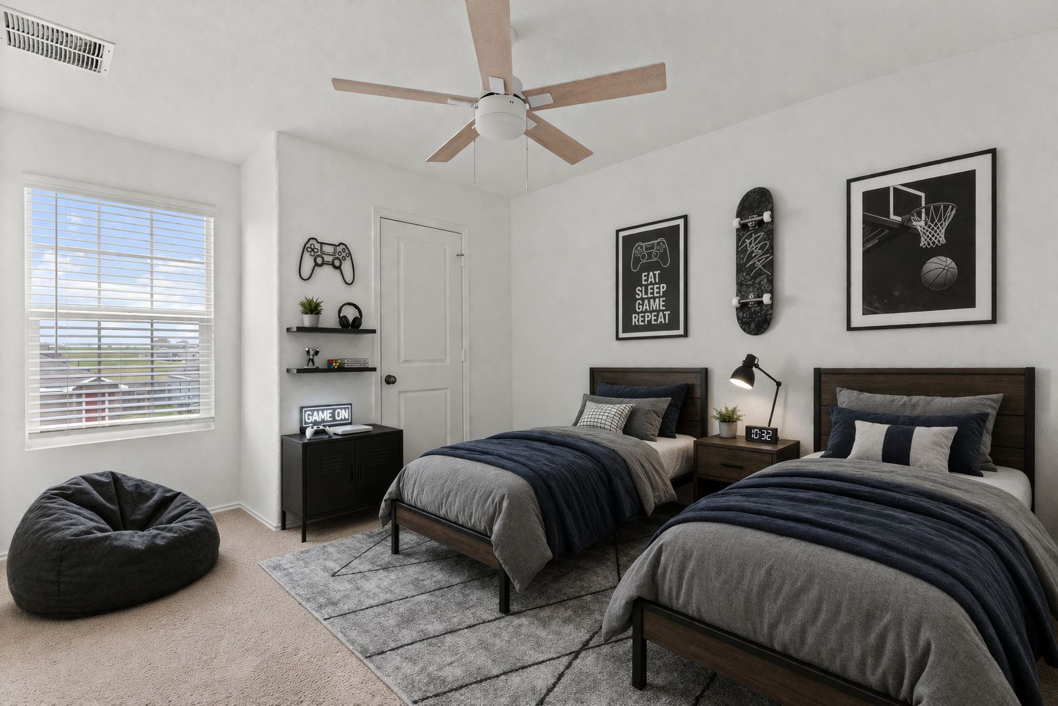 141 Texas Angel Way Jarrell, TX 76537 - Photo 26 of 33 a bedroom with two beds and a chair