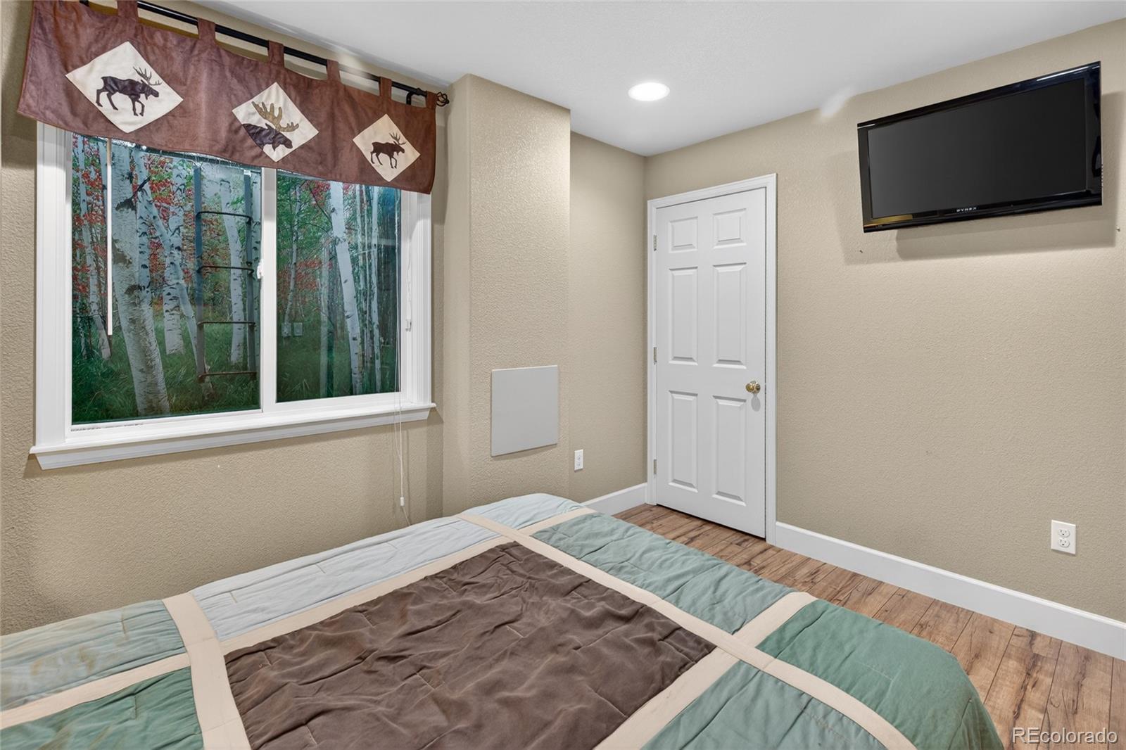 747 West Sparrow Hawk Drive Highlands Ranch, CO 80129 - Photo 37 of 50 a view of an empty room with wooden floor and a flat screen tv