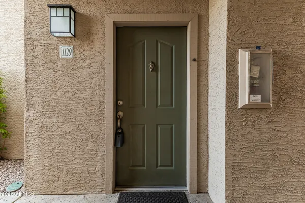 a view of a door of the house