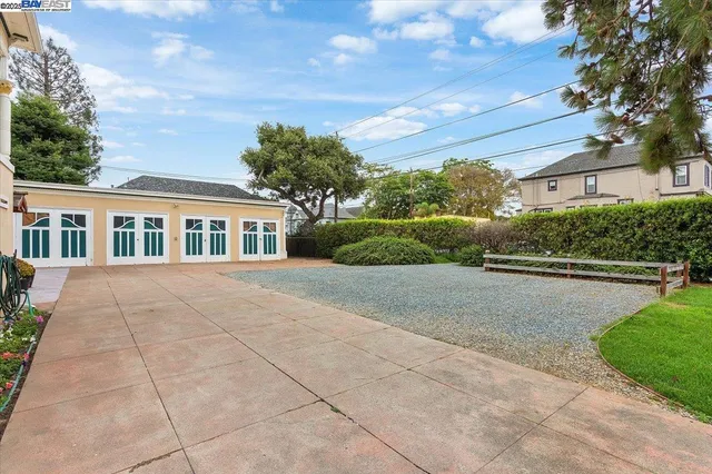 a house view with a garden space