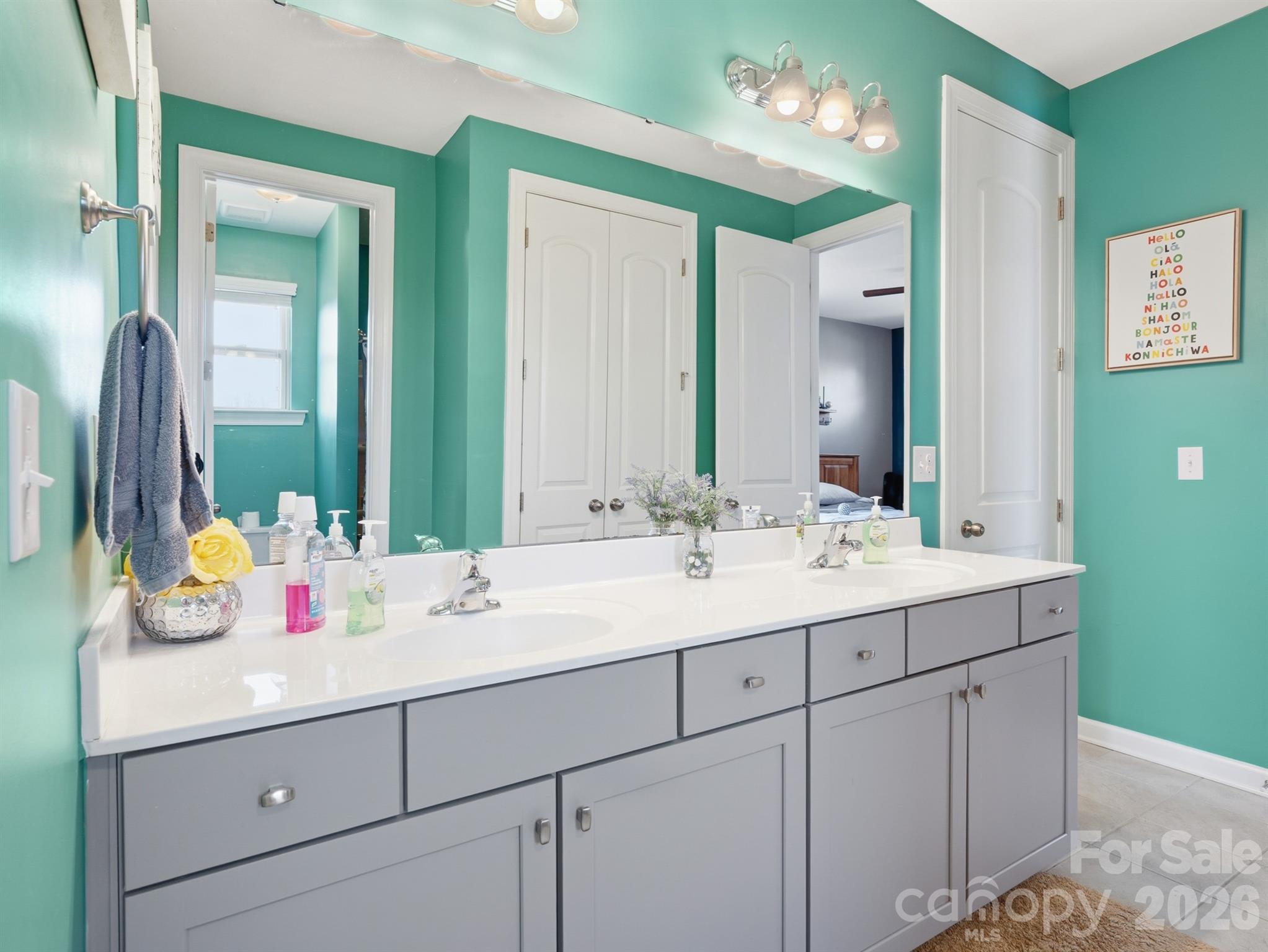 560 Sandbar Point Clover, SC 29710 - Photo 30 of 48 a bathroom with a sink and a mirror