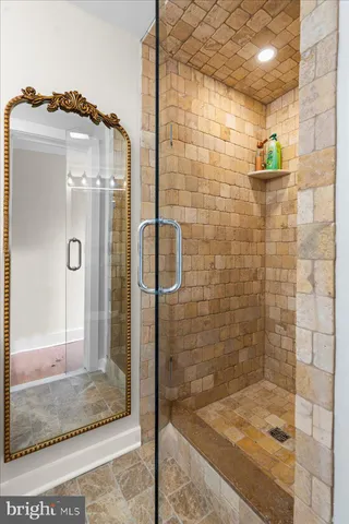 a bathroom with a shower