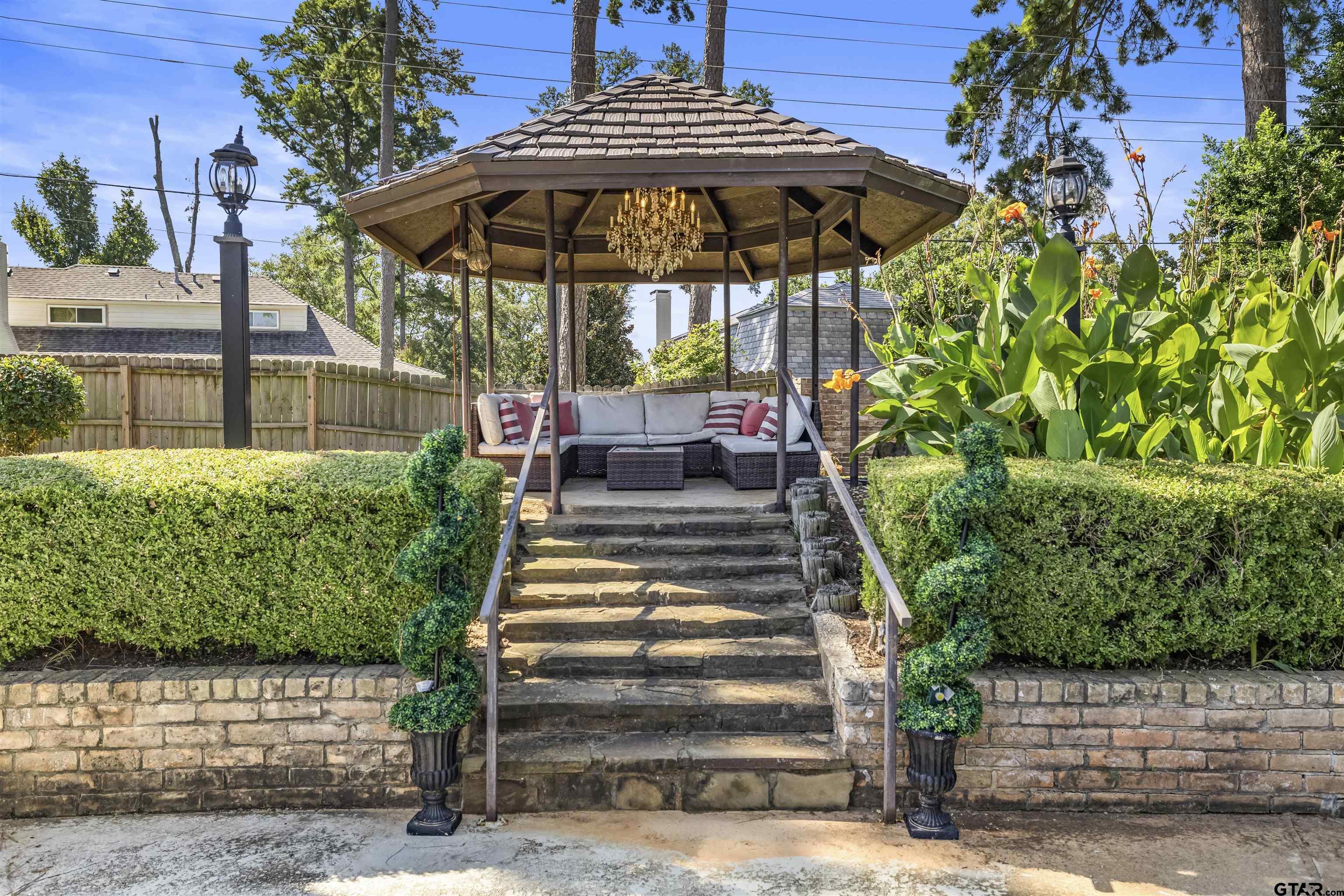 1300 Montclair Street Longview, TX 75601 - Photo 30 of 40 a view of a patio with a table and chairs under an umbrella