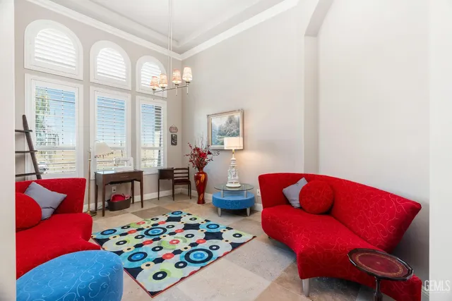 a living room with furniture and a couch