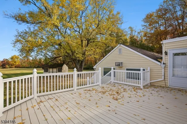 a view of a wooden deck