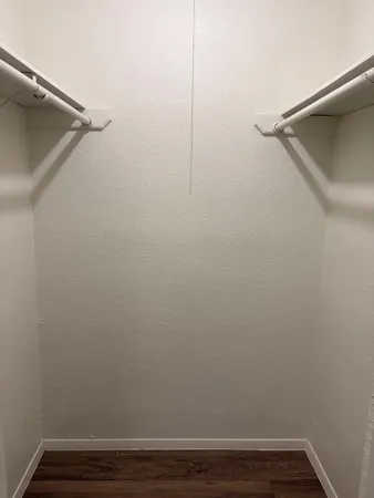 a view of small space with racks on the wall