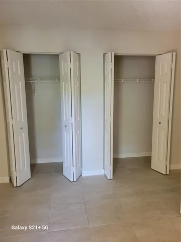 an empty room with a door