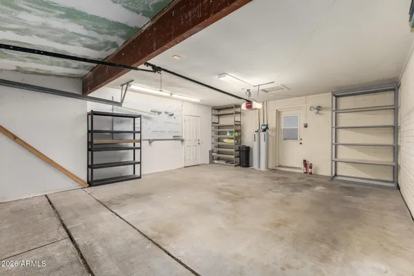 a dining room with furniture
