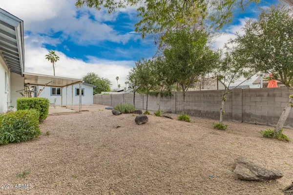 a backyard of a house