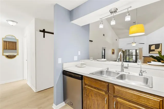a view of livingroom with hardwood floor and hallway
