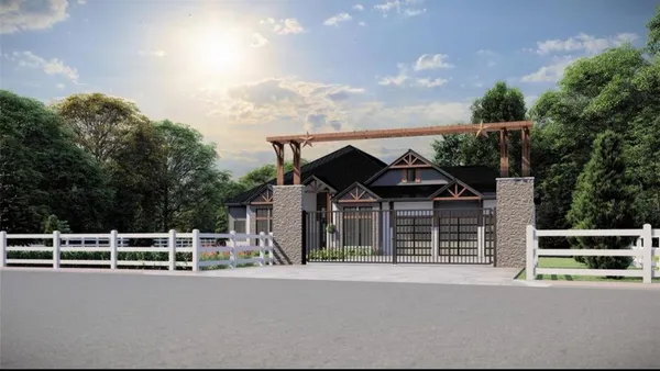 a view of a house with a street