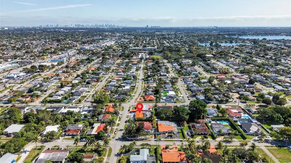 an aerial view of multiple house