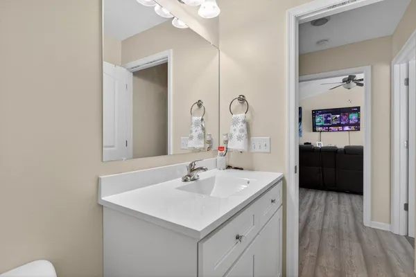 a bedroom with a bed and a closet