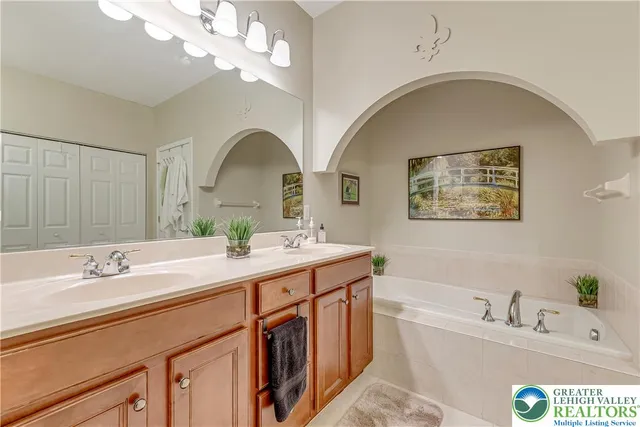 a living room with a table and a table