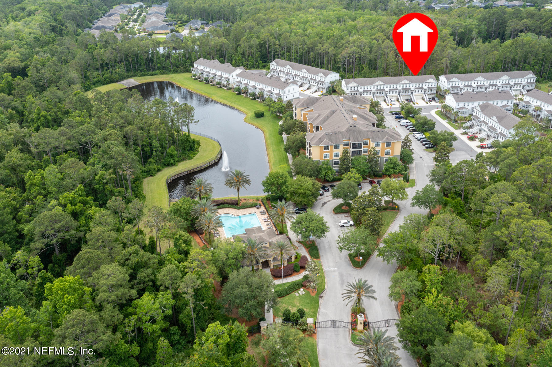 61 Spring Tide Way Ponte Vedra, FL 32081 - Photo 34 of 56 an aerial view of a house with a yard and lake view