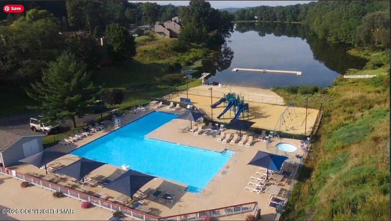 3322 Windermere Drive Bushkill, PA 18324 - Photo 52 of 52 an aerial view of a house with swimming pool and outdoor space