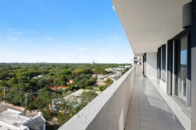a view of balcony with city view