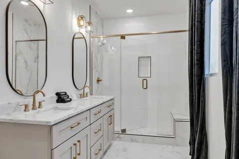 a bathroom with a shower