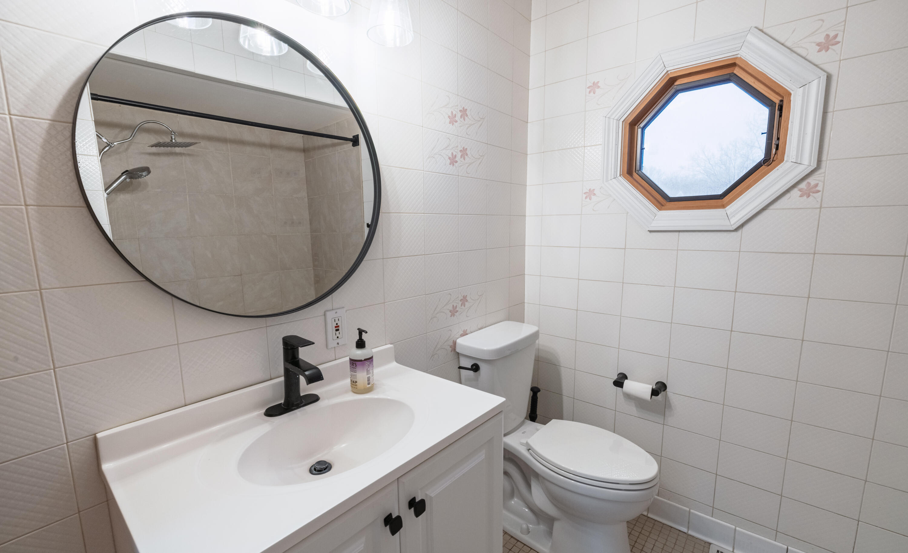 3229 Rustic Lane Crown Point, IN 46307 - Photo 7 of 18 a bathroom with a sink and a mirror