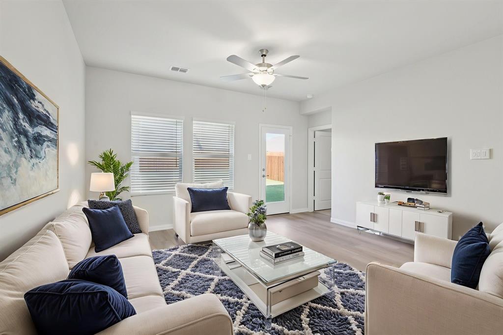 1720 Arches Road Anna, TX 75409 - Photo 13 of 31 a living room with furniture a rug and a flat screen tv