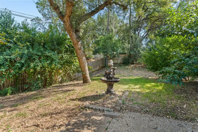 a view of a yard with slide