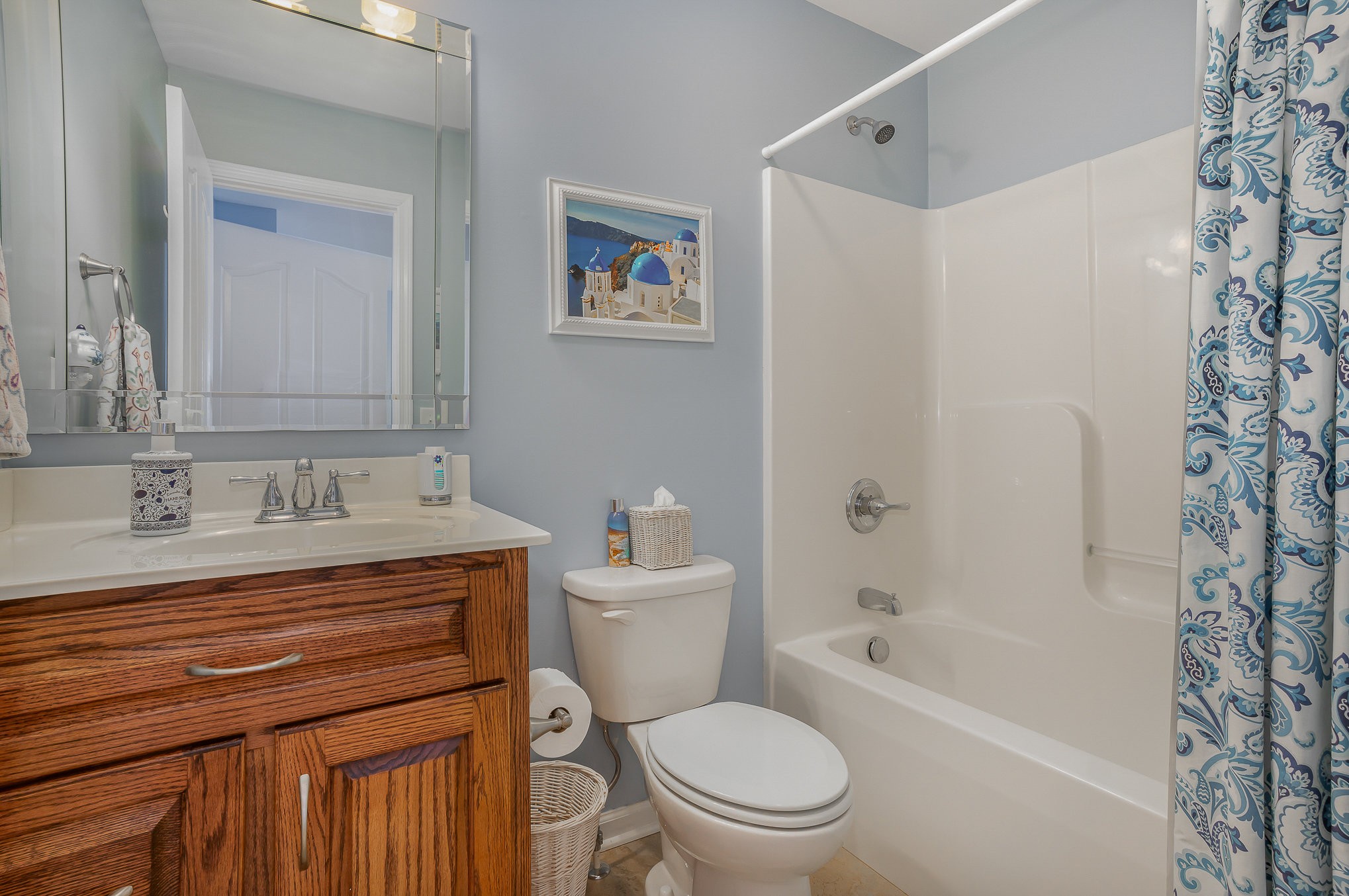 1525 Heller Ridge Spring Hill, TN 37174 - Photo 25 of 57 a bathroom with a granite countertop toilet a sink and a bathtub