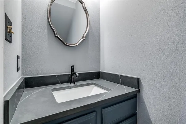a close view of a sink in a bathroom