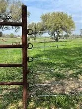 a view of a garden with an outdoor space