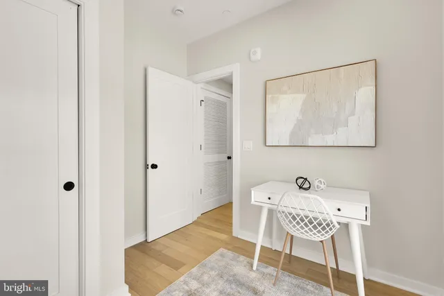 a dining room with a table and chair