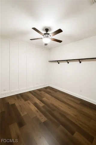 a view of a big room with wooden floor