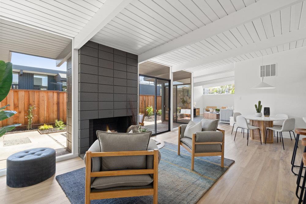 1669 Eleanor Drive San Mateo, CA 94402 - Photo 6 of 31 a living room with furniture and a fireplace