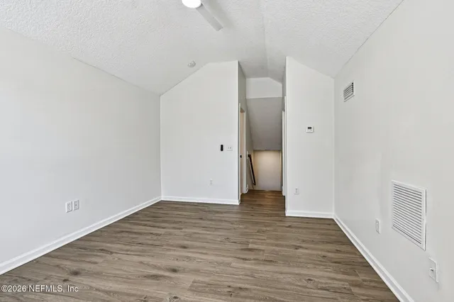 a view of a room with empty racks