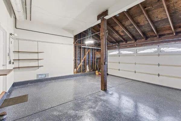a view of a garage room