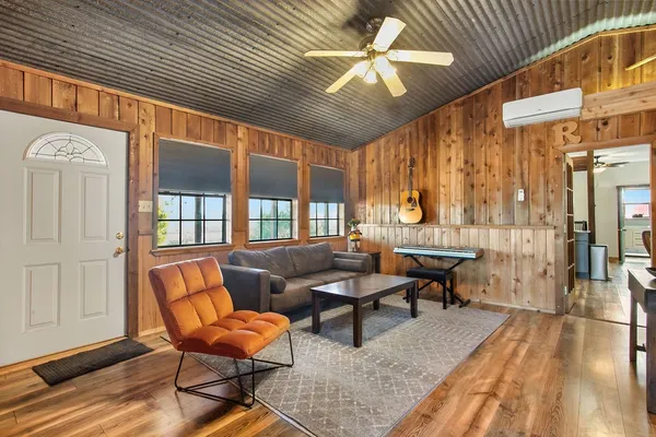 a outdoor living space with furniture