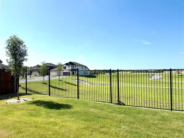 a view of a black gate