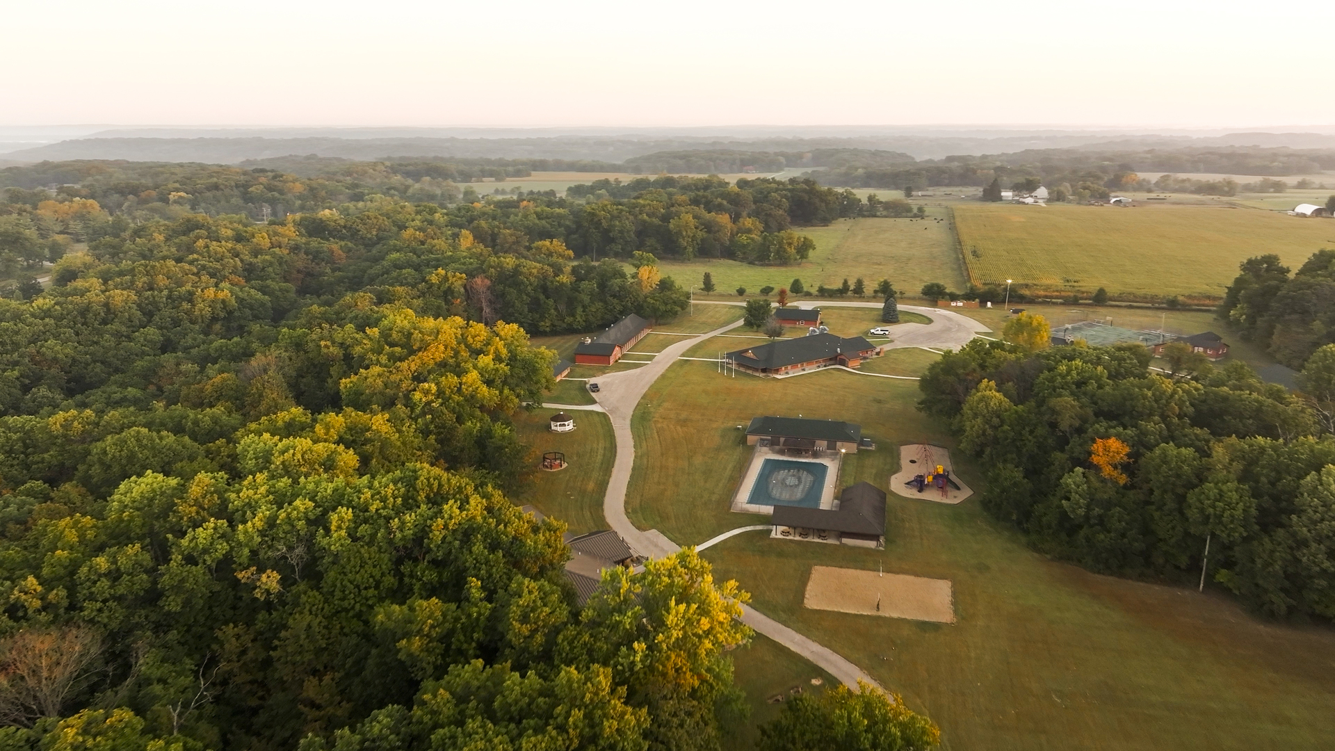 823 Columbia Road Washburn, IL 61570 - Photo 17 of 46 an aerial view of residential building with parking space