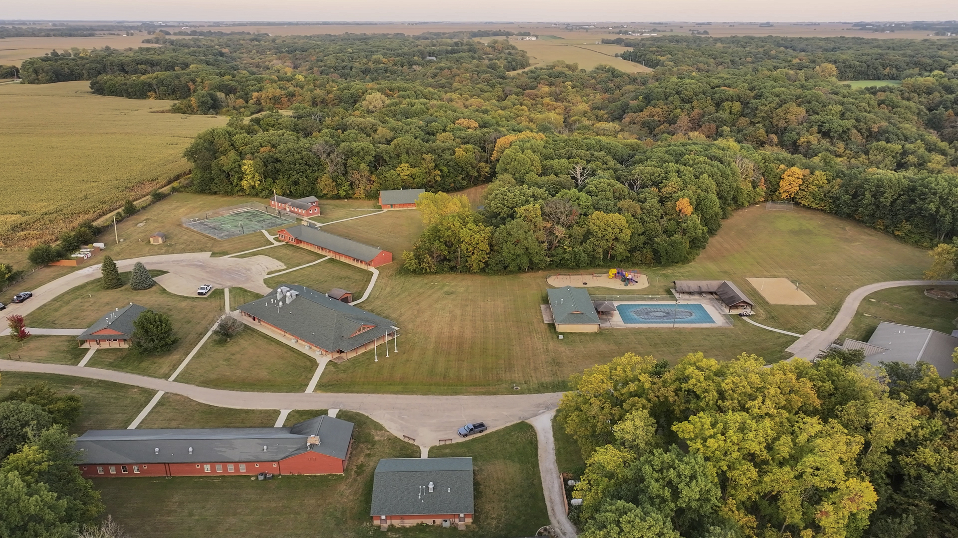 823 Columbia Road Washburn, IL 61570 - Photo 20 of 46 an aerial view of a house with a lake view