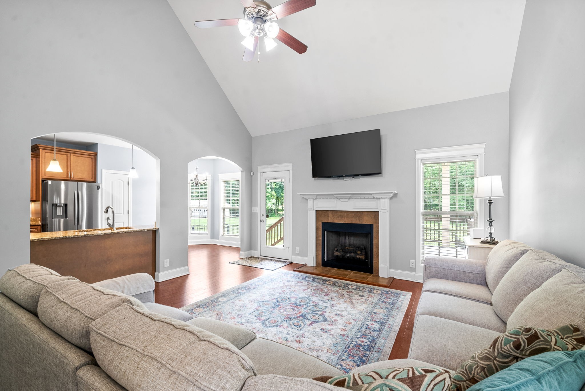 4244 Sango Road Clarksville, TN 37043 - Photo 5 of 43 a living room with furniture fireplace and flat screen tv