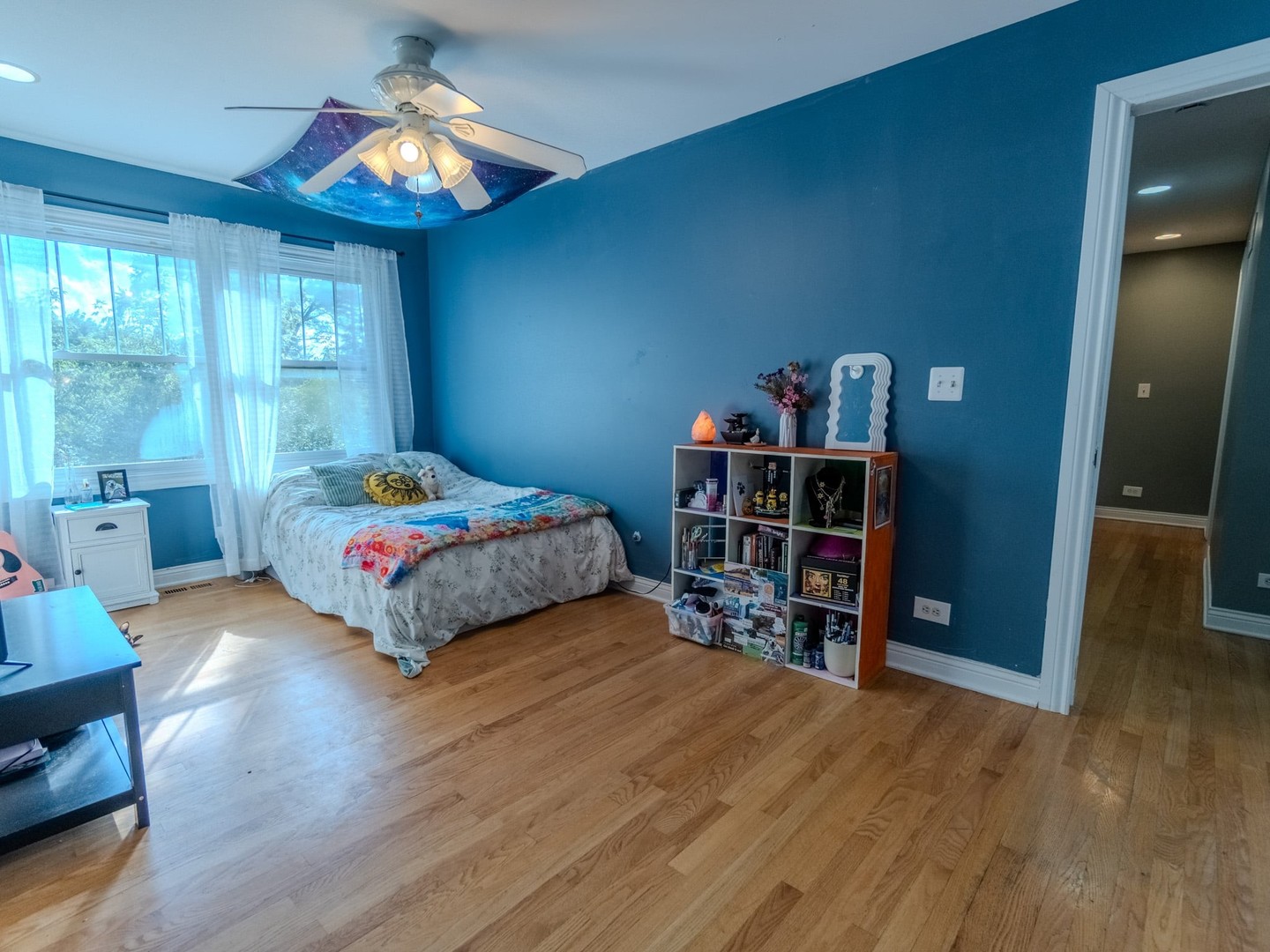 215 North River Road Fox River Grove, IL 60021 - Photo 14 of 25 a bedroom with a bed and a wooden floor