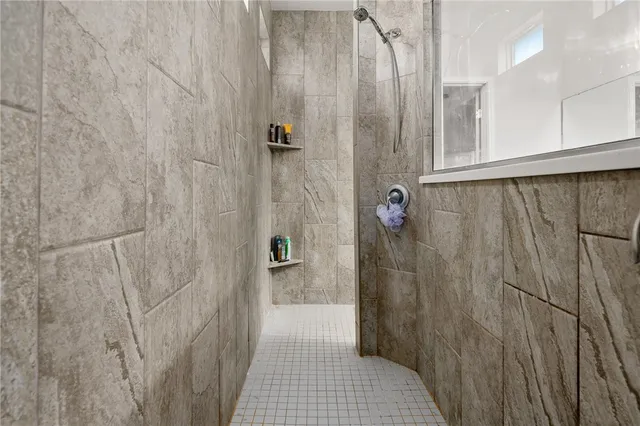 a bathroom with a shower